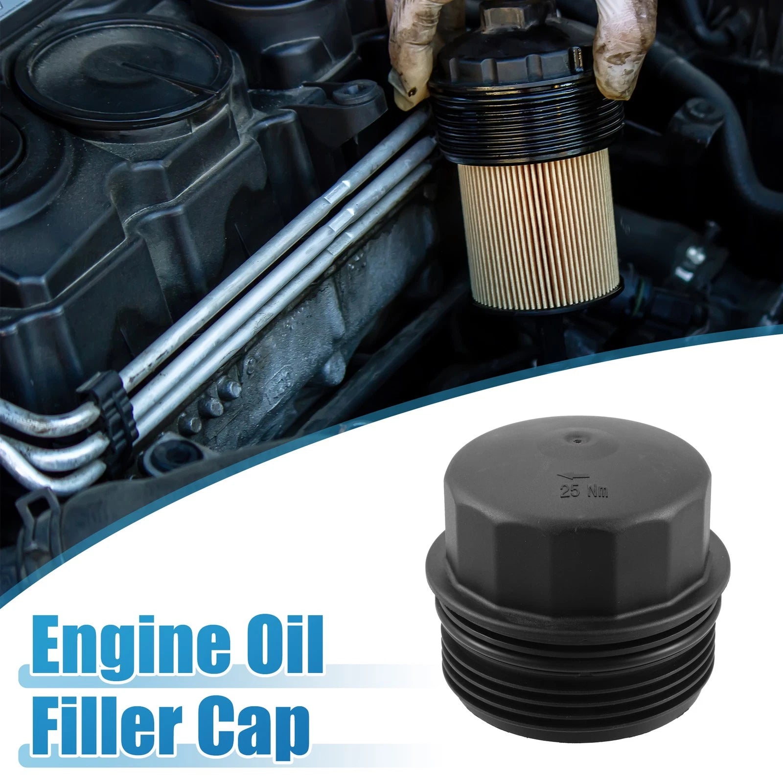 Engine Oil Filter Housing Cover Cap 11427808764 for BMW 318d 320d E90 (2007–2010)