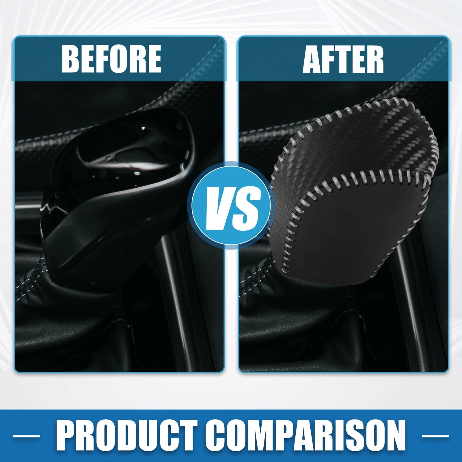 Auto Gear Shifting Knob Cover for Lexus NX250 (2022–2023) Black Gray Stitches
