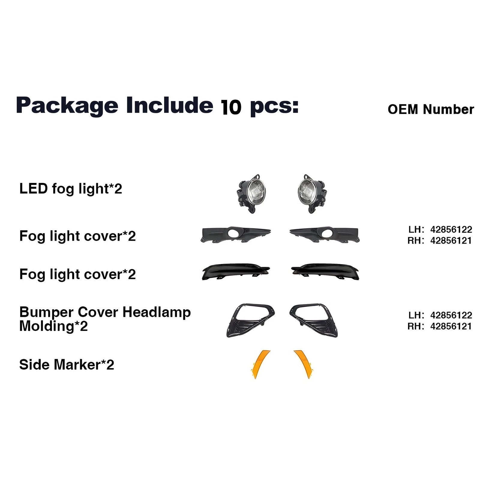 Fog Light Set for Chevrolet Trailblazer RS (2021–2023) Left + Right Bezel