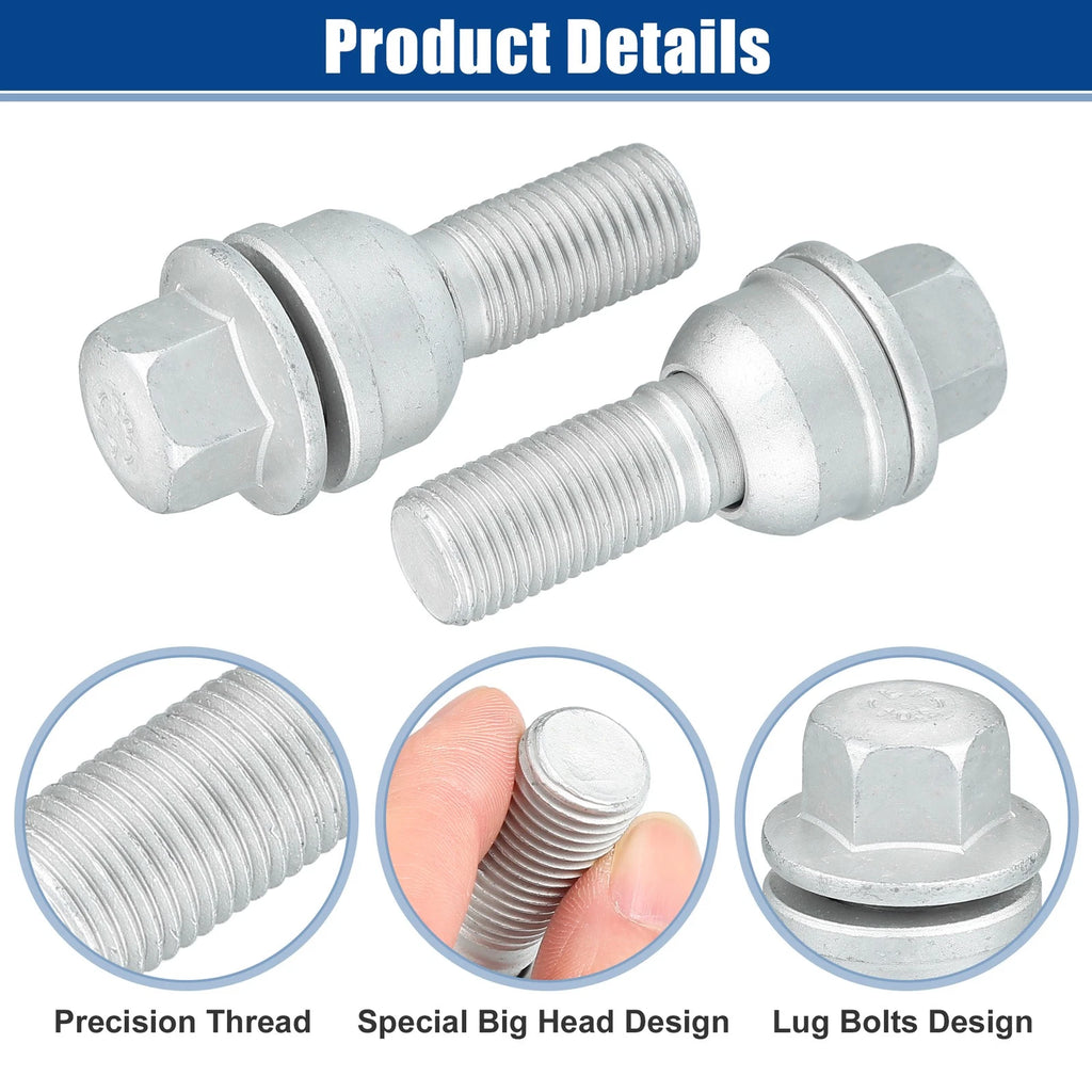 Set of 5 M14x1.5 Wheel Lug Bolts Nuts for Audi A8 Quattro (2011–2020) No. 8R0601295