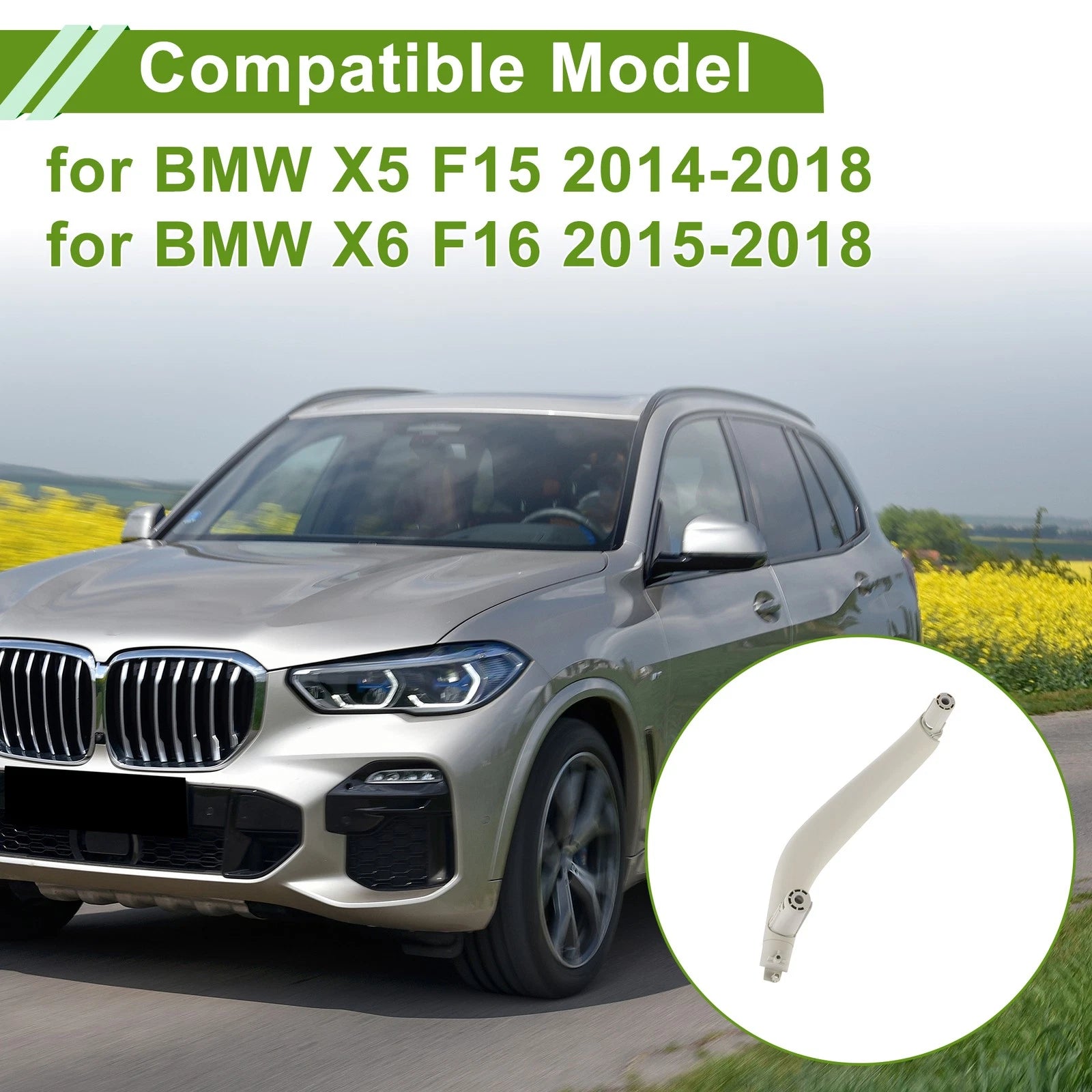 Door Panel Handle Pull Trim Cover for BMW X5 F15 (2014–2018) No. 51417345333 Gray White