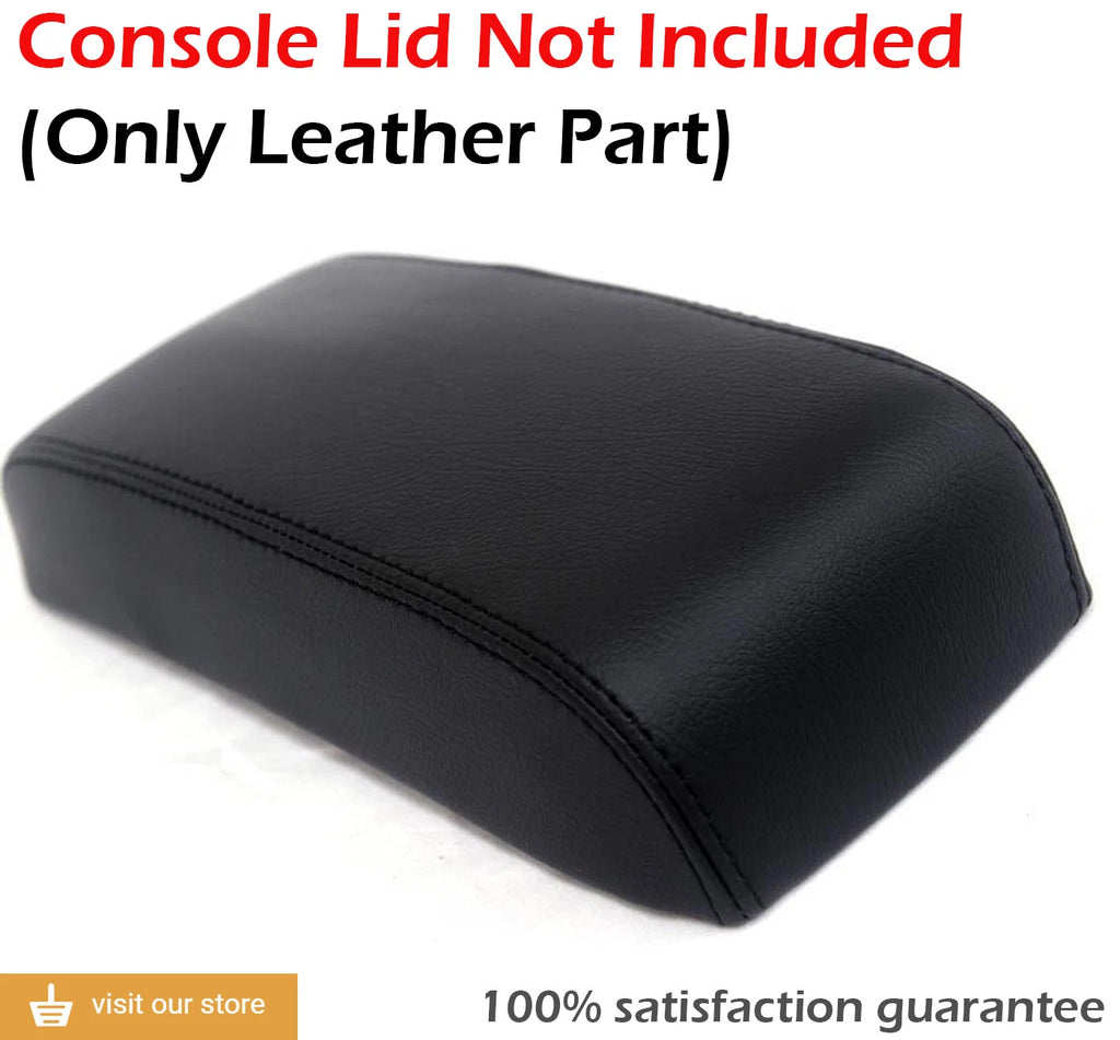 Center Console Lid Armrest Cover for Dodge Journey (2009–2010) Black Leather