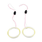 2X 70MM LED Fog Headlights for Universal Fit (COB Angel Eyes Halo Ring)