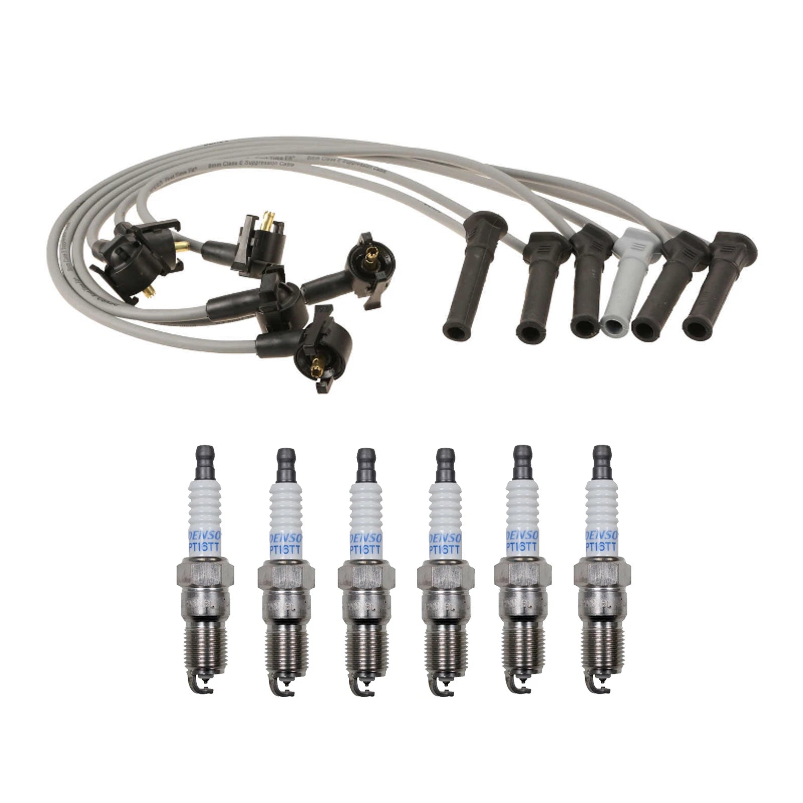Denso Wire Set & 6 Platinum TT Spark Plugs for Ford Mazda 4.0L V6