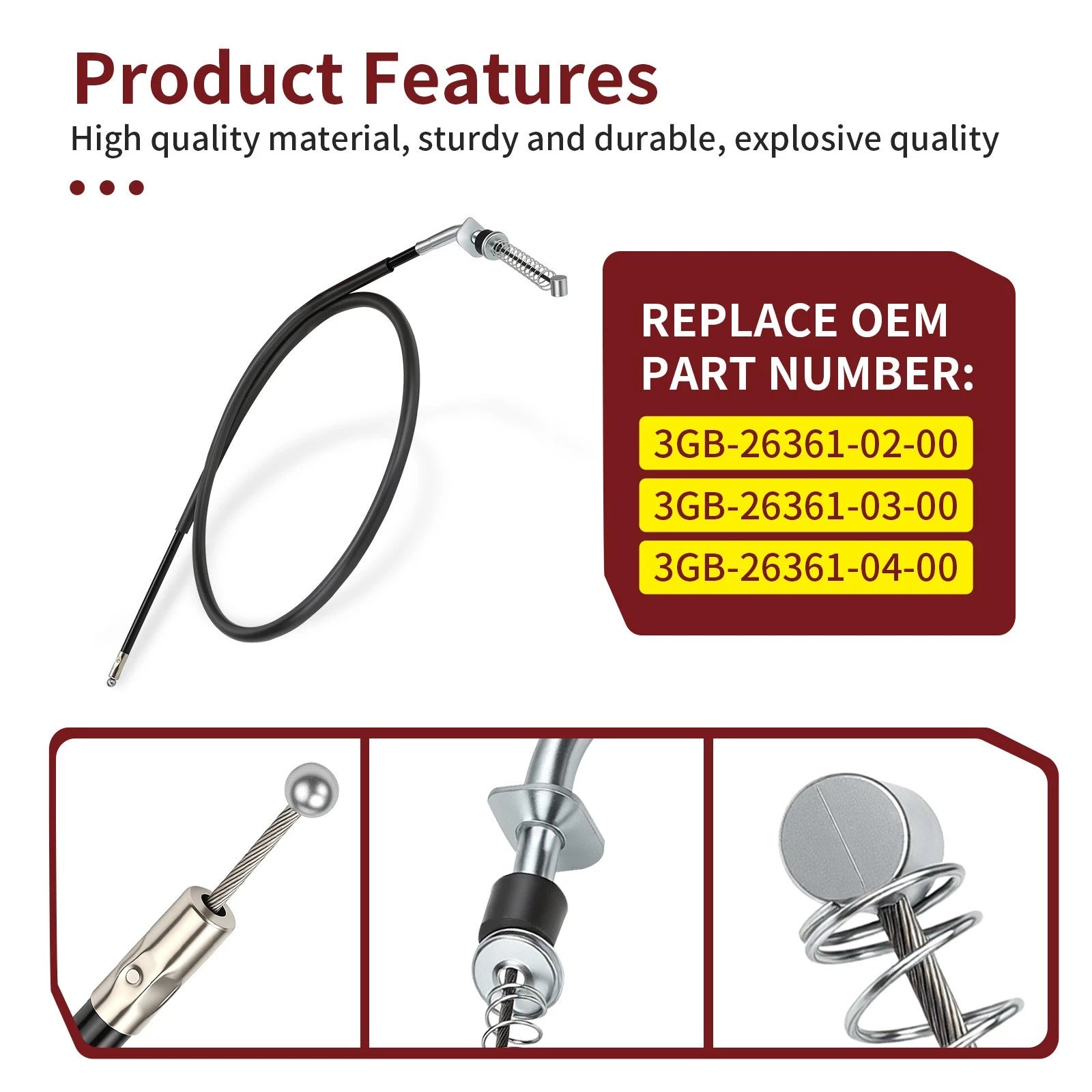 Brake Cable for Yamaha Champ 100, Badger, Raptor, Grizzly 50, 80, Breeze 125