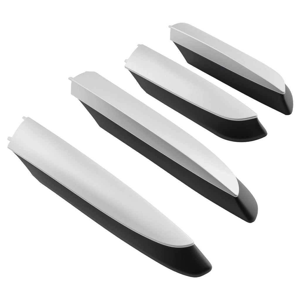 Set of 4 Roof Rack Rail Caps for Toyota RAV4 (2013–2018) Black Silver ABS
