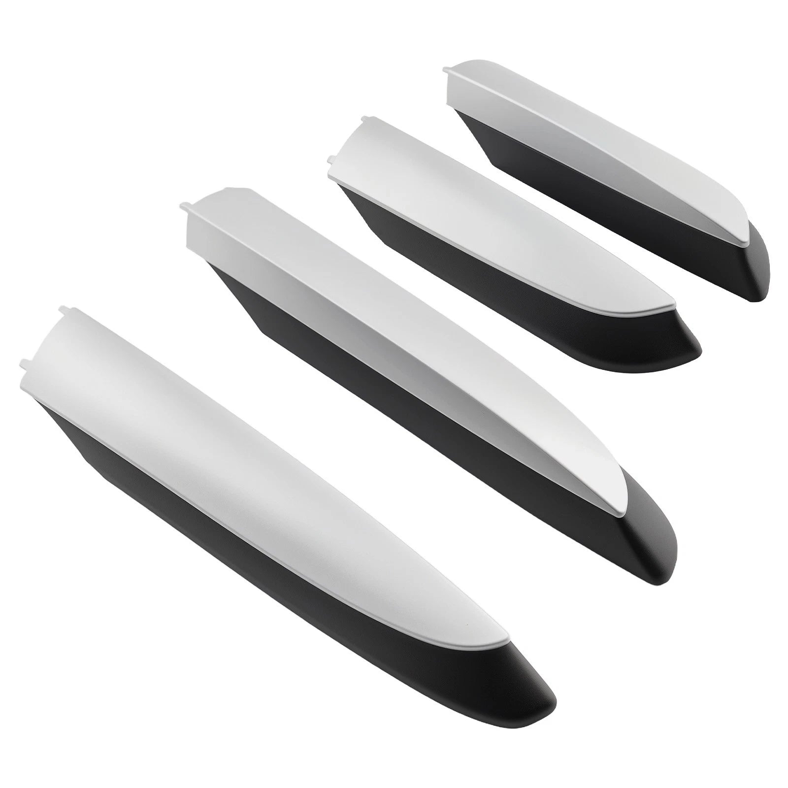Set of 4 Roof Rack Rail Caps for Toyota RAV4 (2013–2018) Black Silver ABS