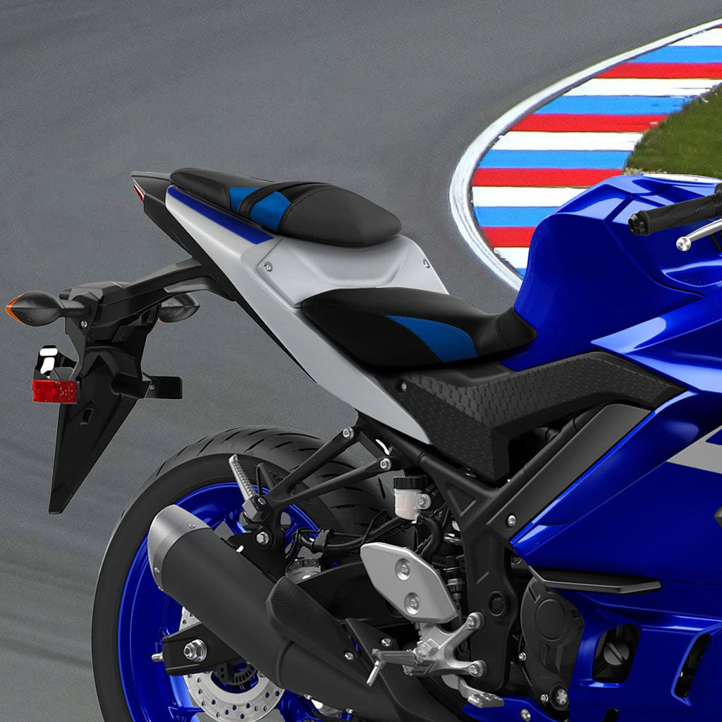 Driver Passenger Seats for Yamaha YZF R3 (2015–2024) Black Blue
