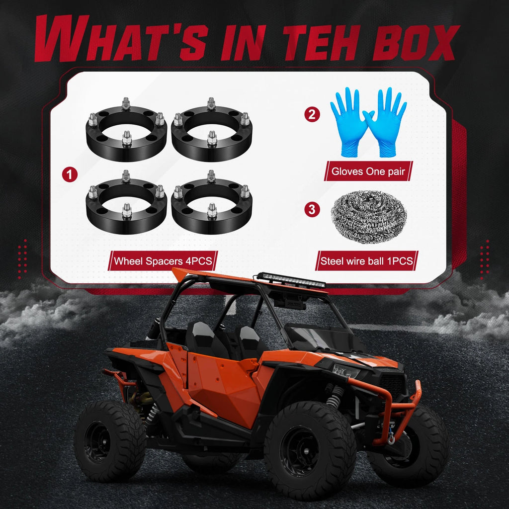 Set of 4 Wheel Spacers 1.5" 4x156 12x1.5 for Polaris RZR XP 1000 Ranger 900