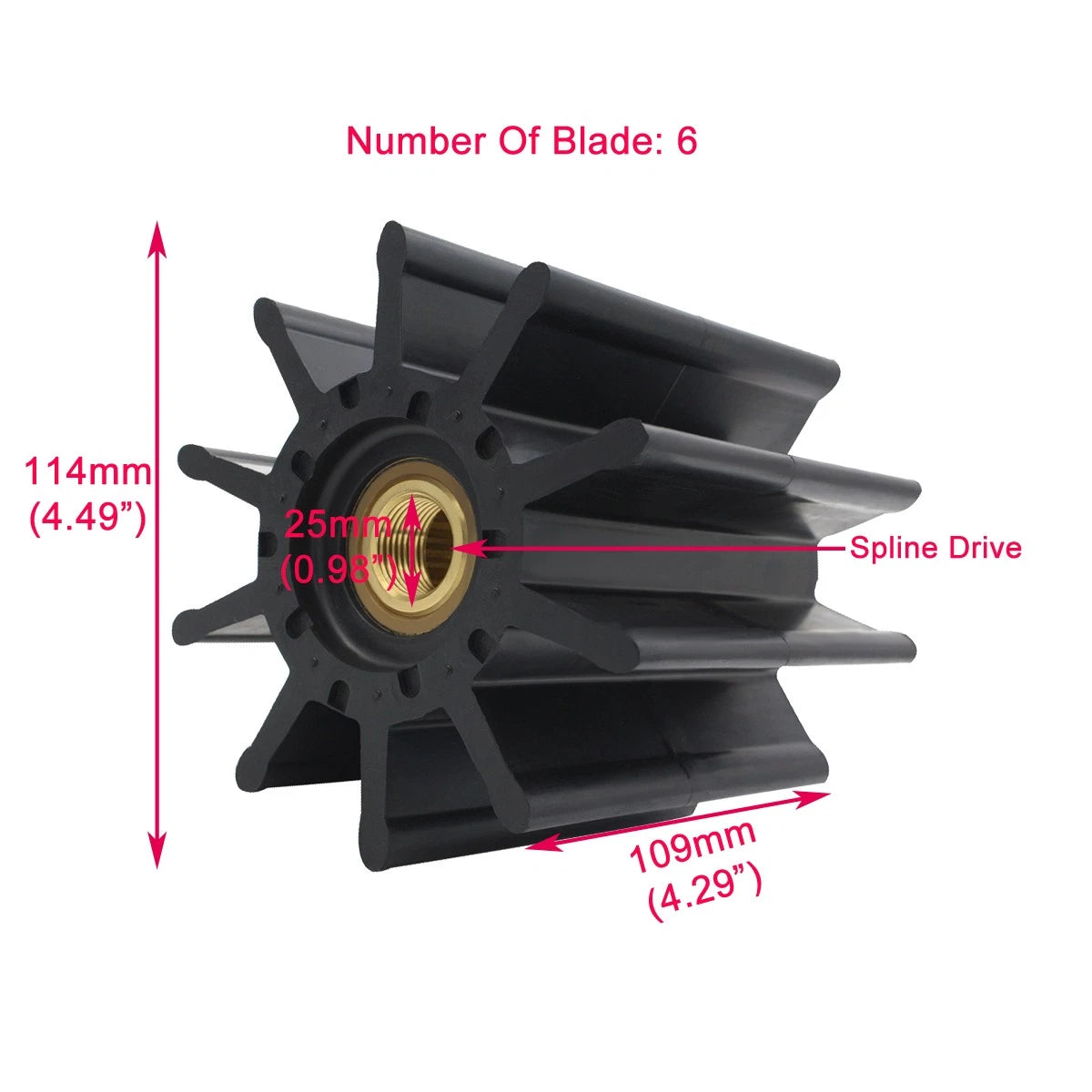 Marine Impeller for Sherwood G2201 G22011-01 G22012X Caterpillar (22000K)
