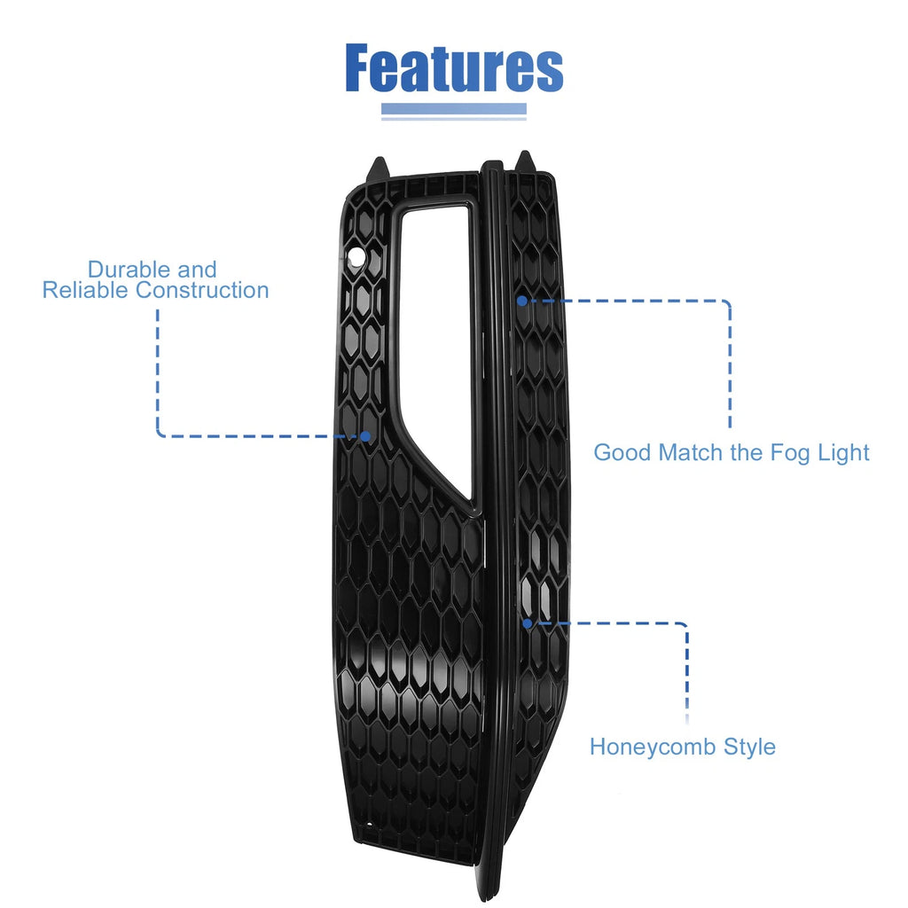 Front Left Fog Light Grille Cover for Audi A4 S4 S-line (2013–2015) 8K0807681L Black