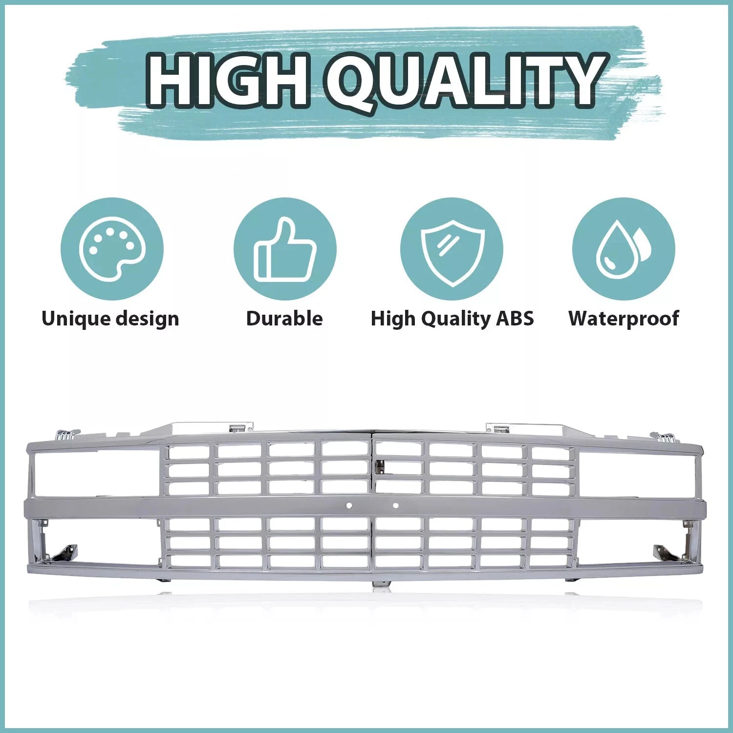 Chrome Grille for Chevy C K 1500 2500 3500 Silverado (1988-1993)