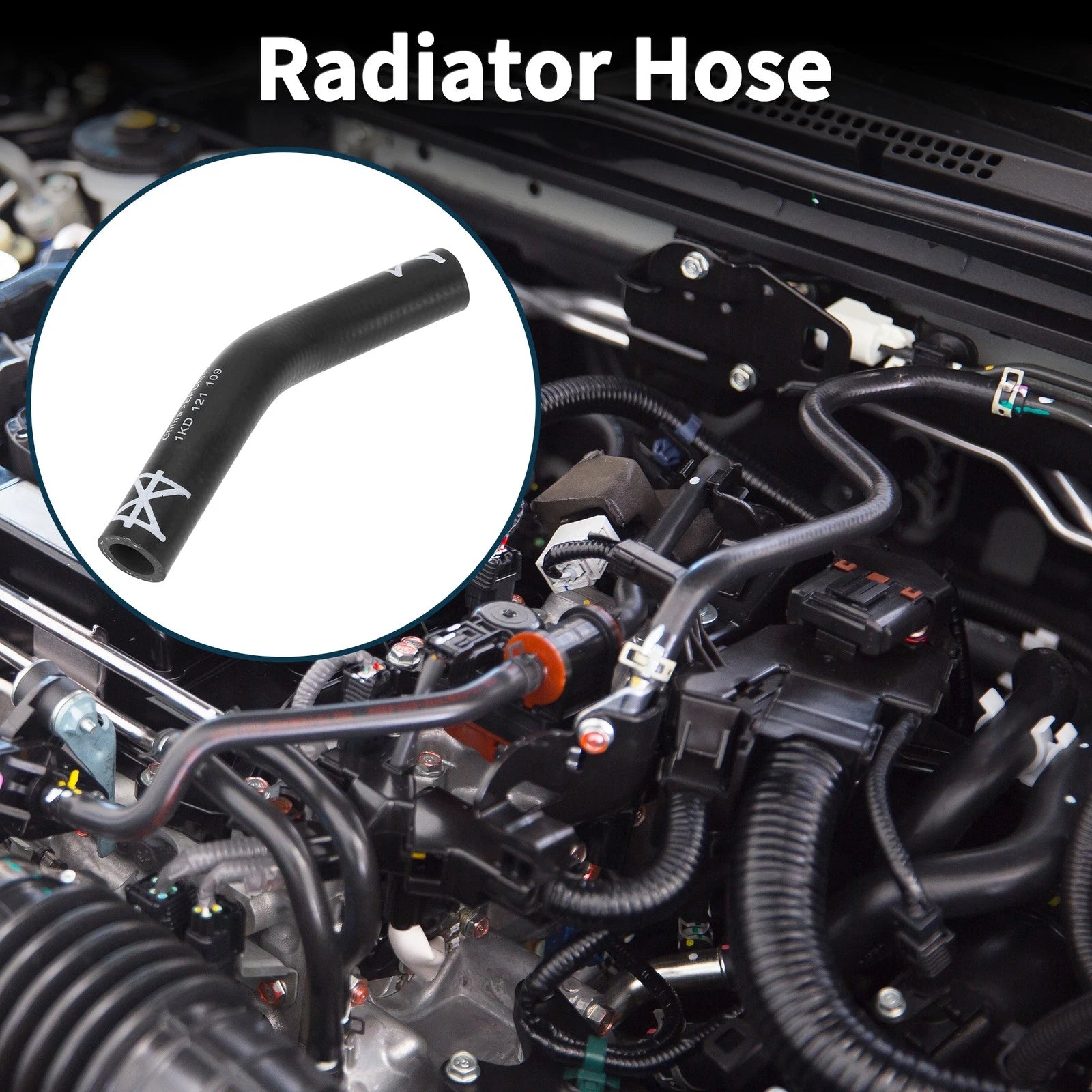 Radiator Hose Coolant Pipe for Volkswagen CC (2009–2017) Rubber Black
