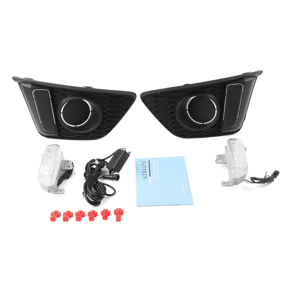 2X LED Daytime Running Lights DRL Fog Lamp Assembly for Honda Fit (2014–2017)