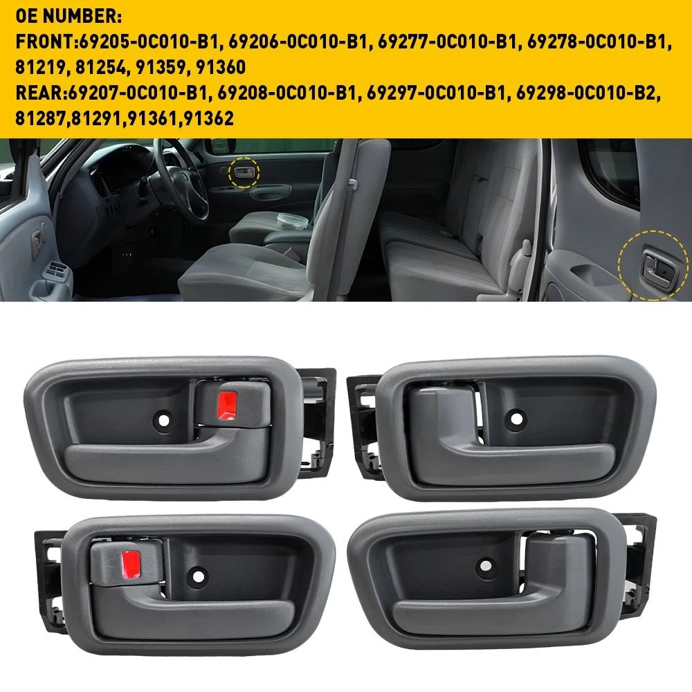Set of 4 Inside Interior Door Handle Bezels for Toyota Tundra (2000–2006) Gray