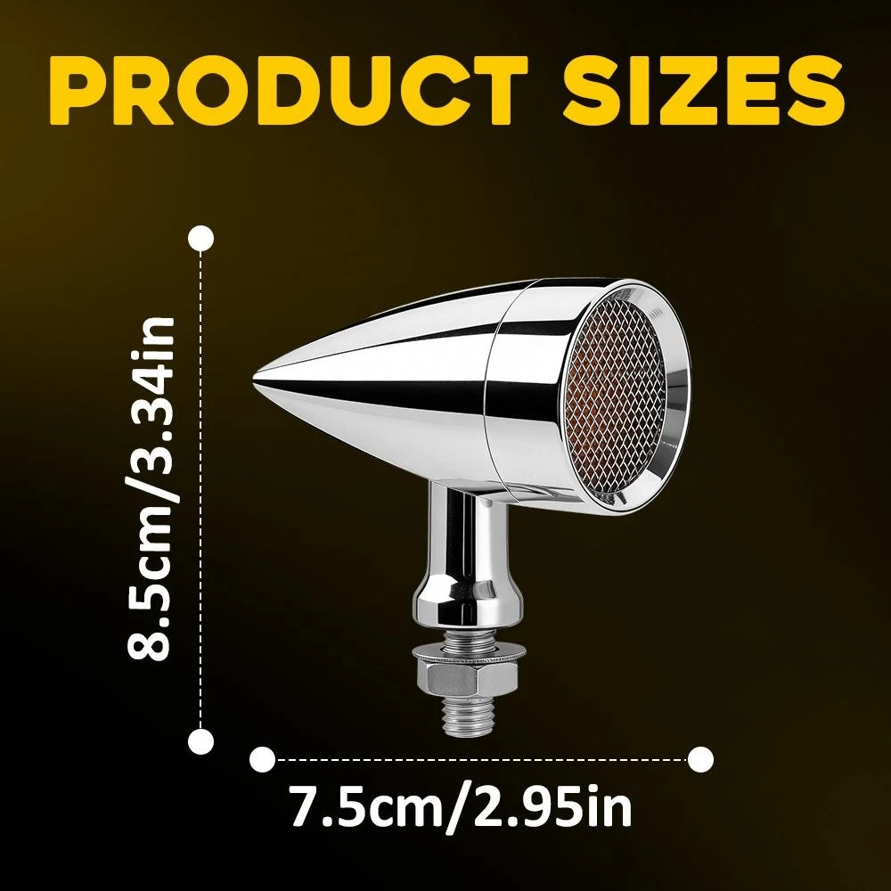 Bullet Amber Chrome LED Turn Signal Blinker for Harley