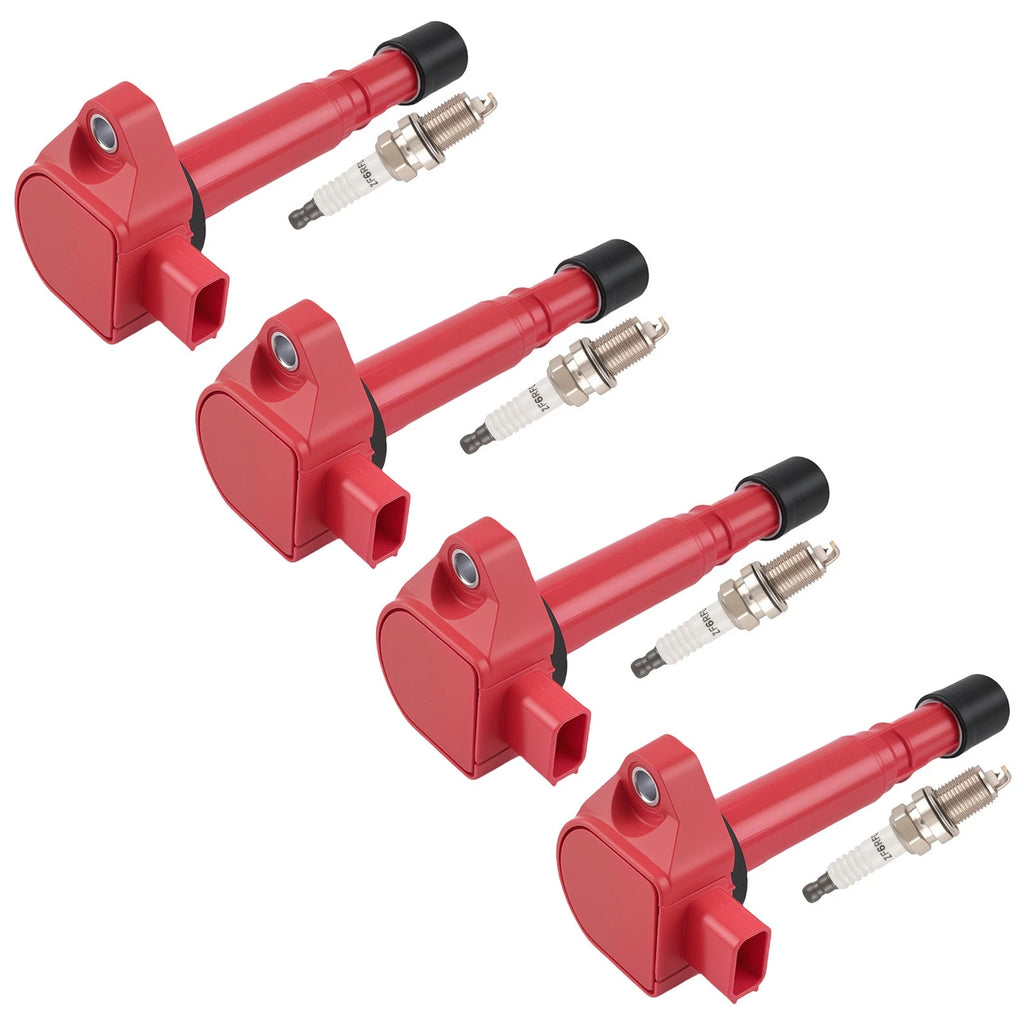 4X Ignition Coil & Spark Plug Set for Acura EL Honda Civic L4 1.7L (2001–2005)
