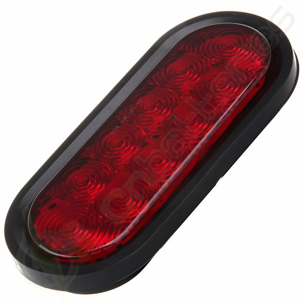 2X 6" 10LED Oval Reverse Back Up Turn Signal Tail Light for Trailer Truck
