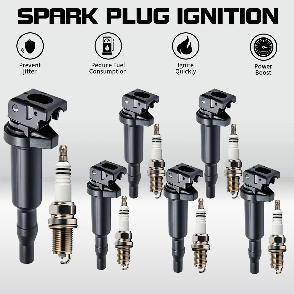 Set of 6 Ignition Coils & Spark Plugs for BMW 335i 535i 550i 750i M5 (2001–2019)