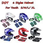 Youth Dirt Bike ATV Helmet Set with Goggles and Gloves for Kids (S/M/L/XL)