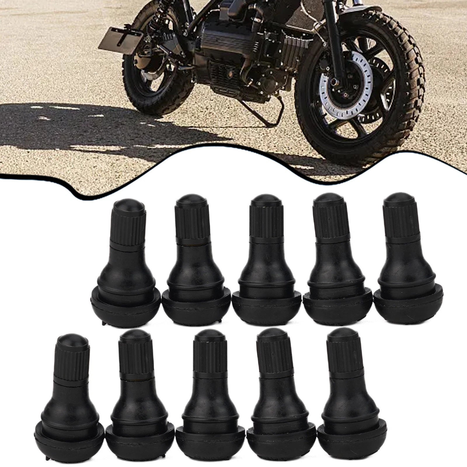 Pack of 10 TR412 Tubeless Tire Valve Stems for ATV Lawn Mower (Universal)