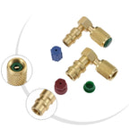 AC R12 to R134A Adapter Kit for Universal Vehicles (90 Degree Brass)