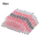 50Pcs Waterproof Heat Shrink Sleeve Wire Butt Terminals Connectors