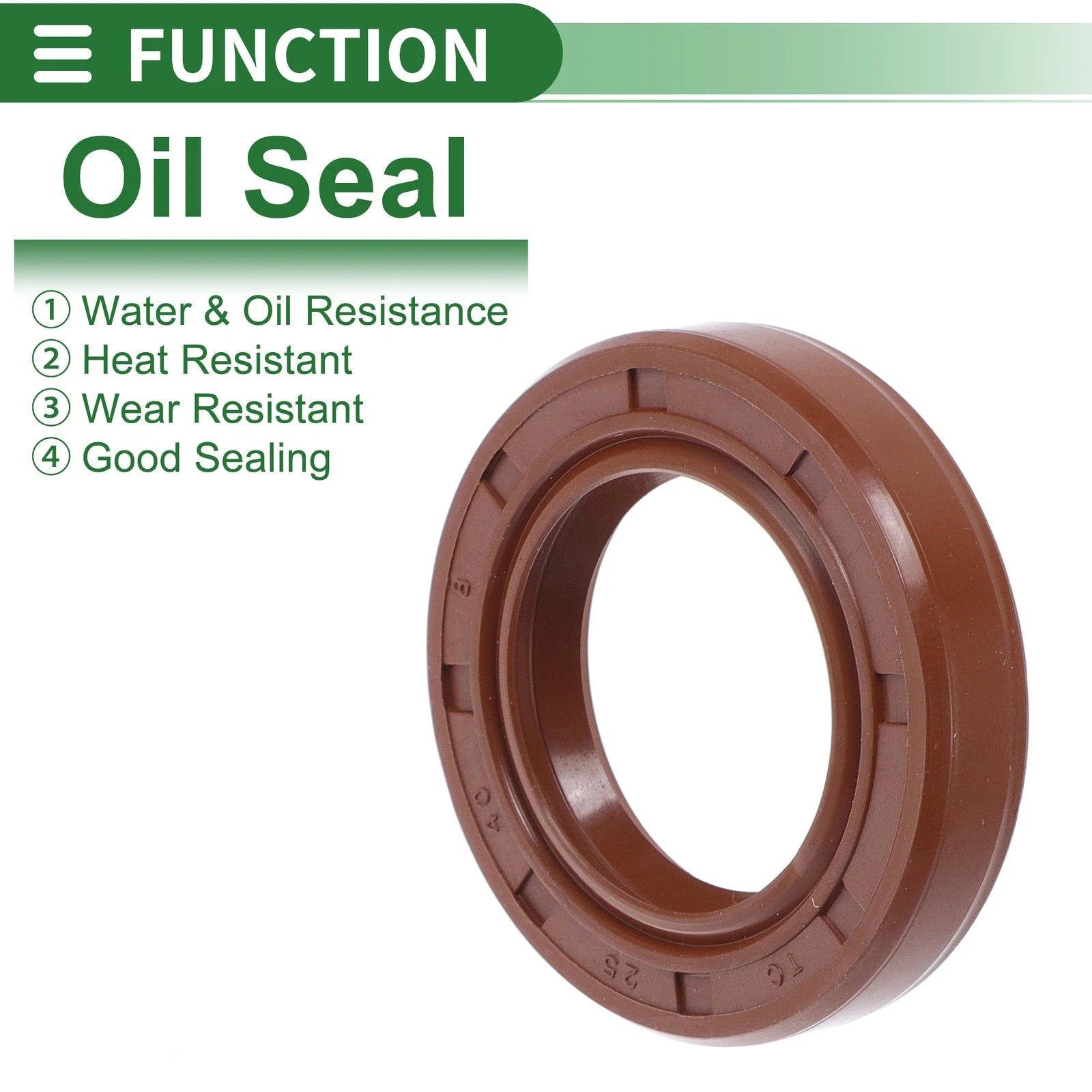 Set of 5 Oil Seal Rotary Shaft Seal FKM Rubber 25x40x8mm