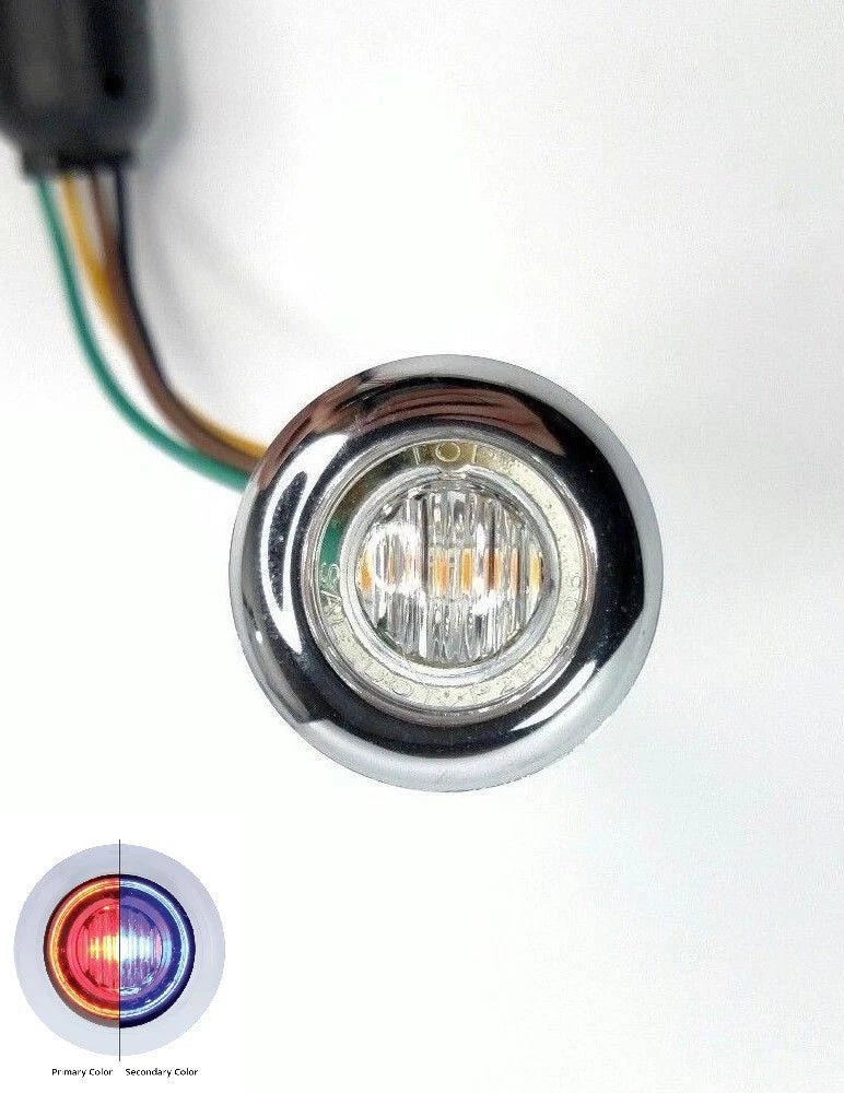 1-1/4 in LED Dual Color Marker Clearance Light for Trucks (Red Blue)