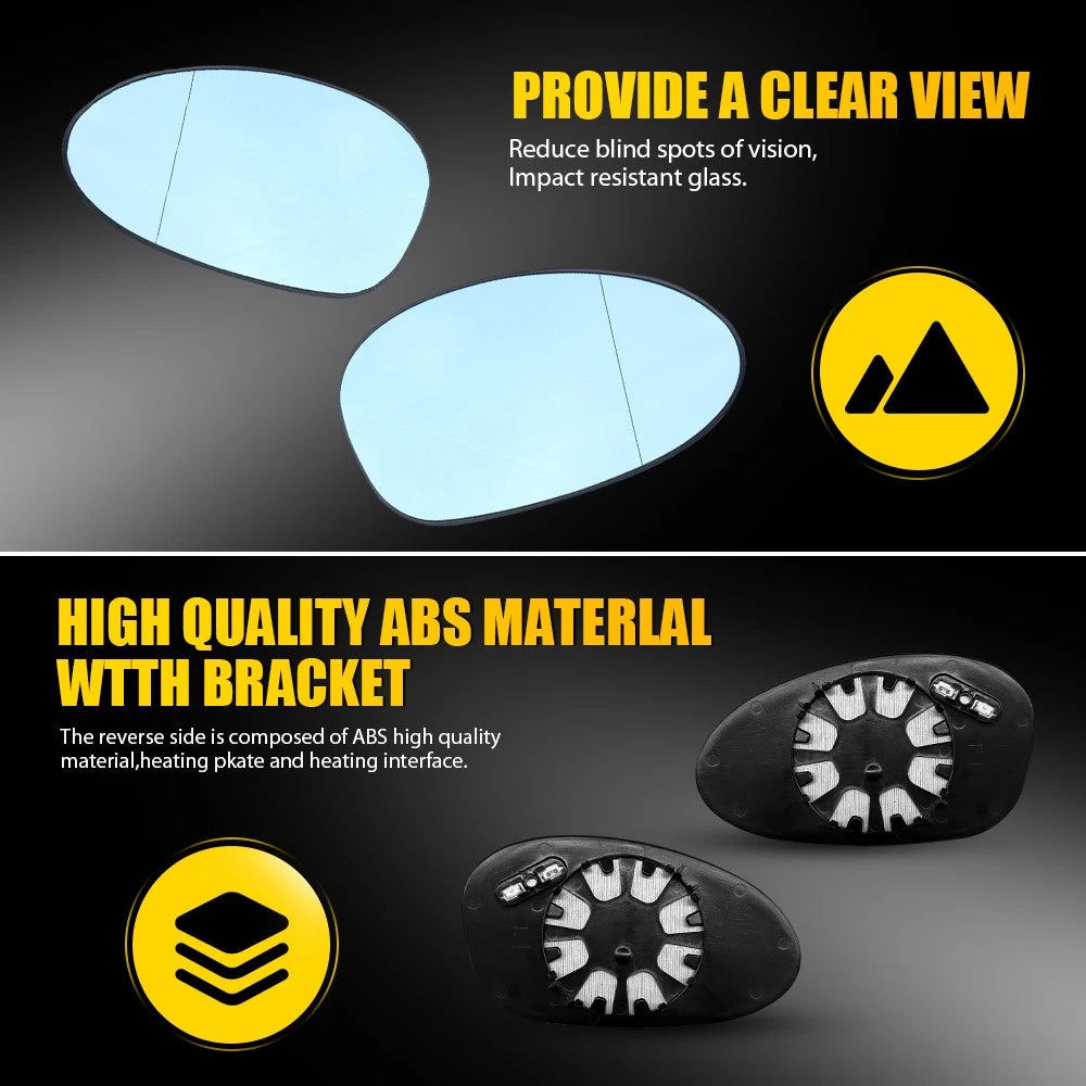 2X Blue Heated Mirror Glass for BMW 1/3 Series E88 E90 E91 E92 (2004–2013)