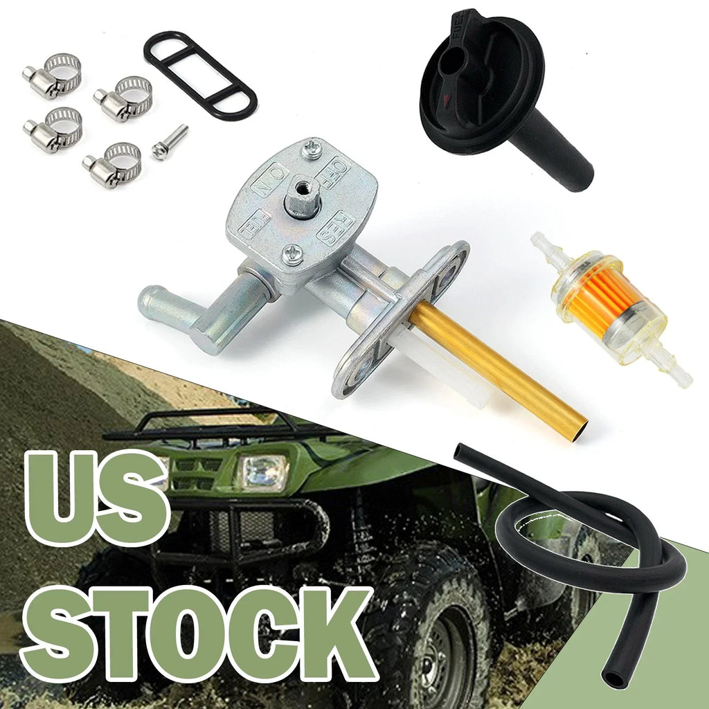 Fuel Valve Petcock & Lever Screw for Kawasaki Prairie 360 KVF360 (2003–2013)