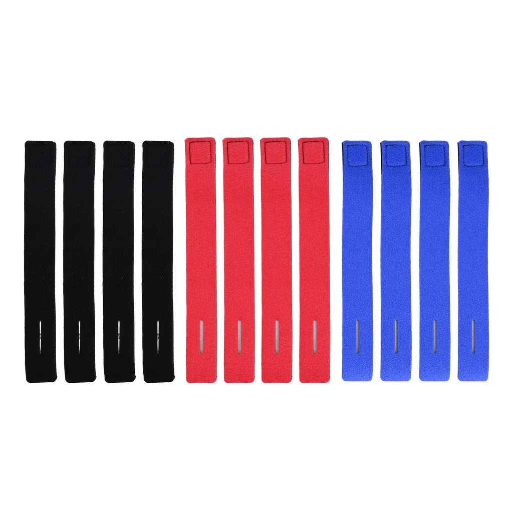 Set of 12 Neoprene Fishing Rod Straps with Self-Attaching Tab