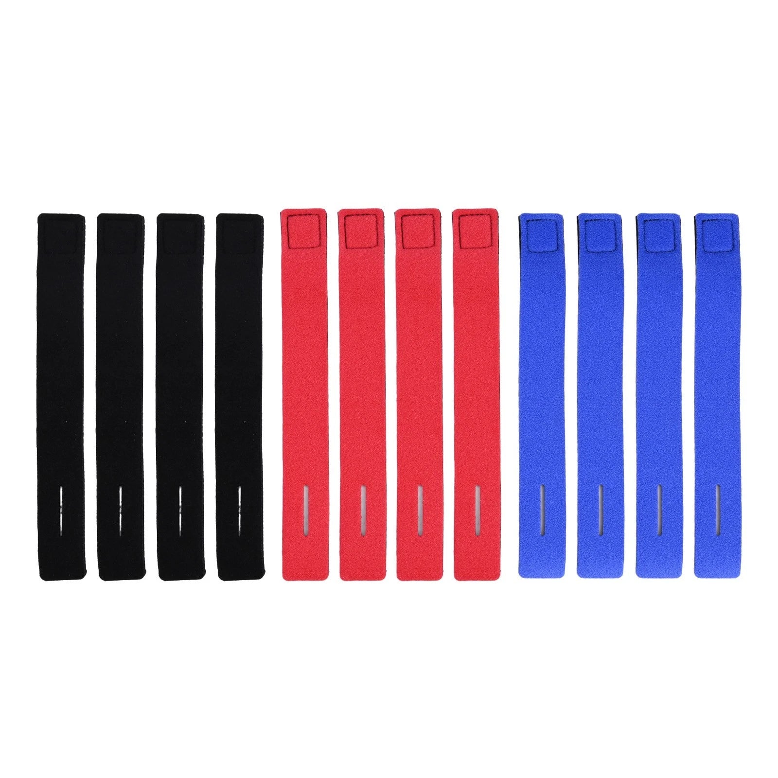 Set of 12 Neoprene Fishing Rod Straps with Self-Attaching Tab