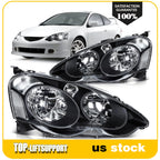 Headlight Assembly for Acura RSX (2002–2004) Black Housing Pair