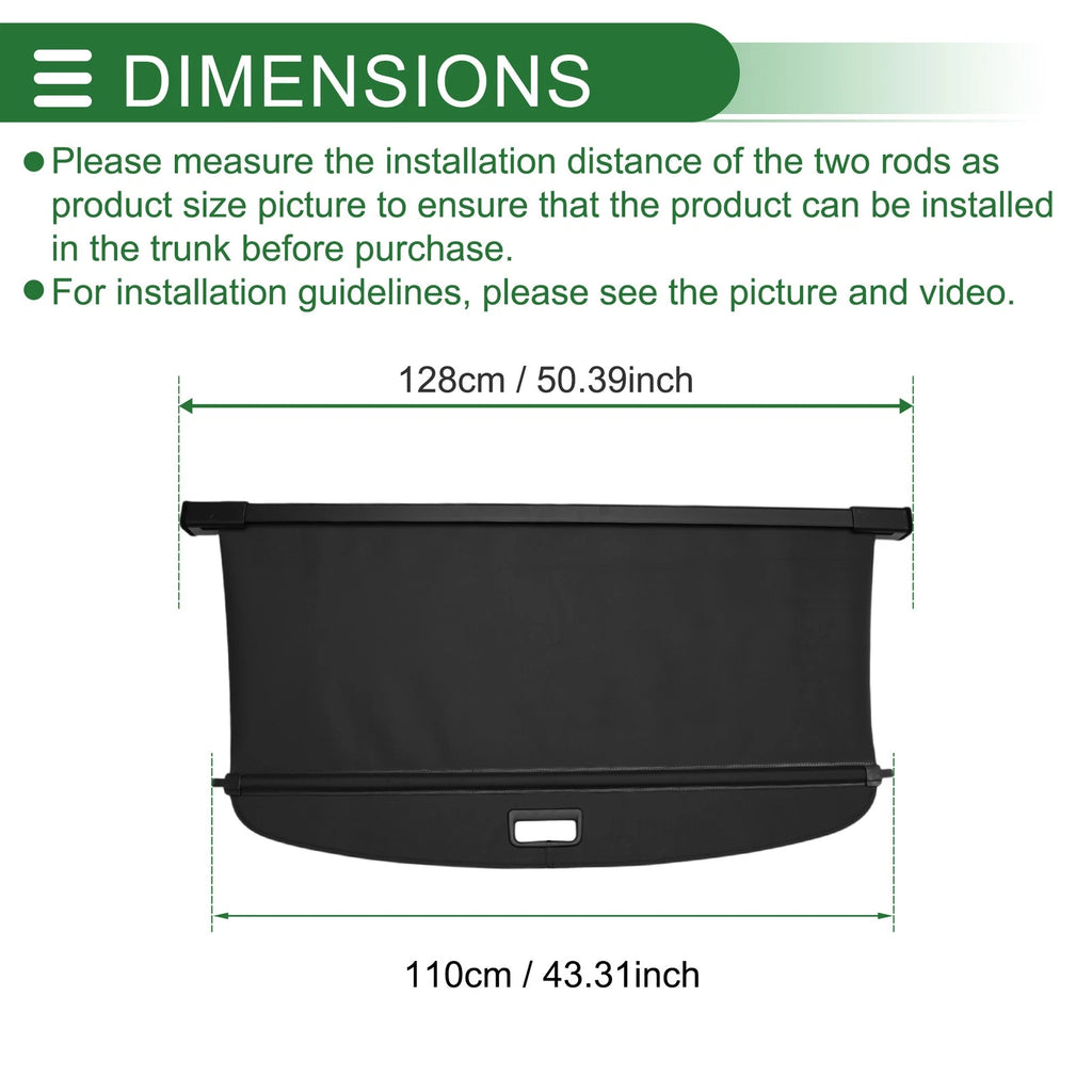 Retractable Cargo Cover for Volkswagen ID.6 (2022–2025) Canvas Black