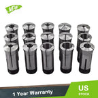 15 Piece Set 5C Round Collets for Precision Machining (TIR 0.0005")