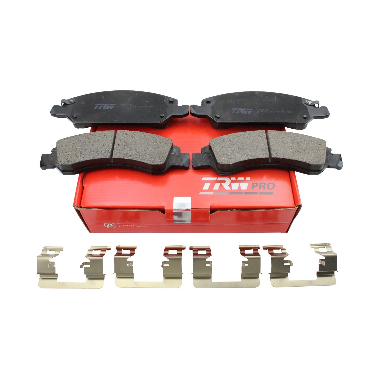 Set of 4 TRW Pro Front Ceramic Brake Pads with Clips for Cadillac Chevrolet GMC