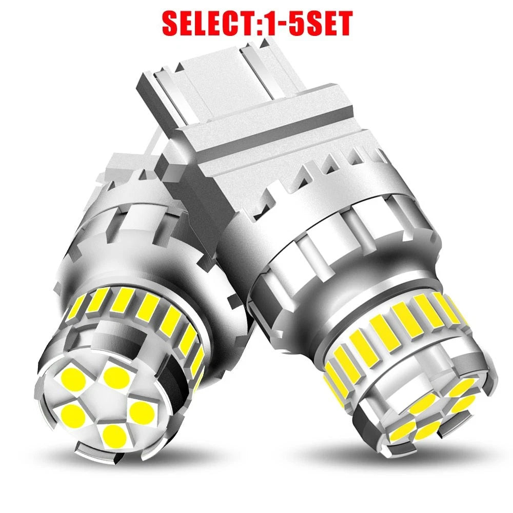 Set of 10 LED Turn Signal Reverse Bright White Bulbs 3157 3156 3457 for Vehicles
