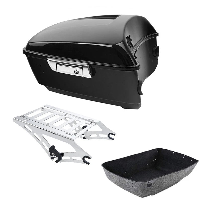 2X King Trunk Chrome Two Up Mount Rack for Harley Touring Street Glide (2014–2026)