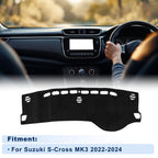 Dash Cover for Suzuki S-Cross MK3 (2022–2024) Without HUD, Flannel Black