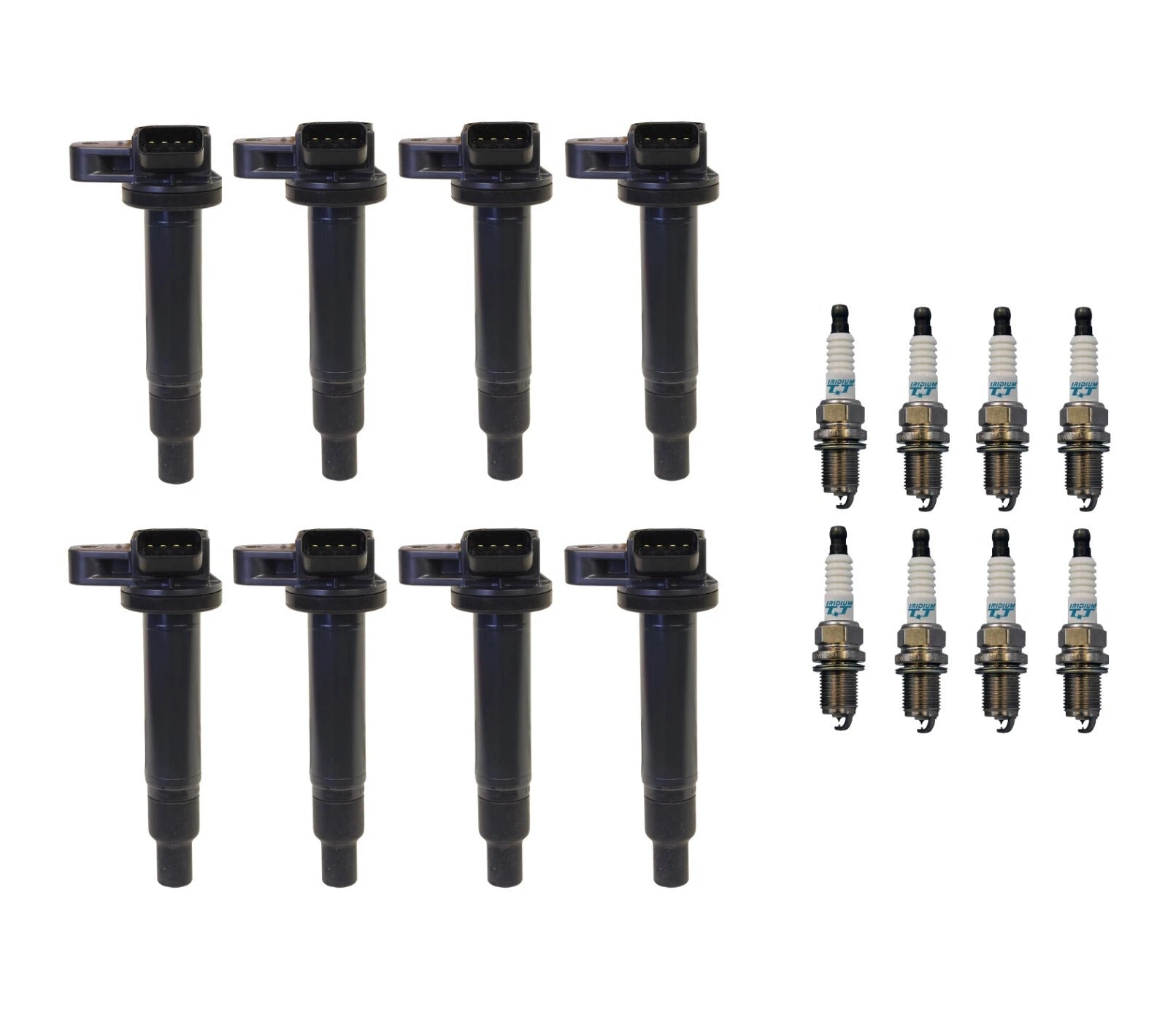Set of 8 Ignition Coils & Iridium TT Spark Plugs for Toyota Lexus V8