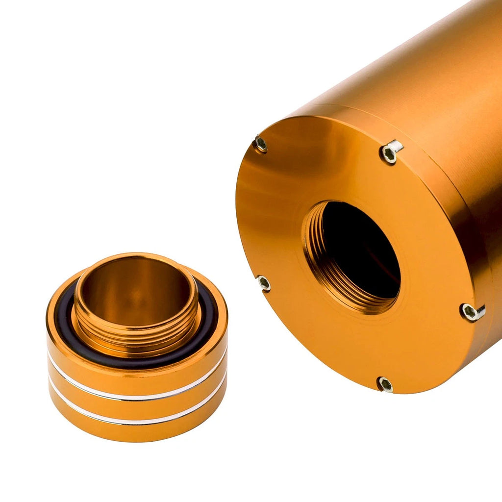 Coolant Recovery Overflow Tank for Universal Vehicles (8.5"x3", Anodized Aluminum, Orange)