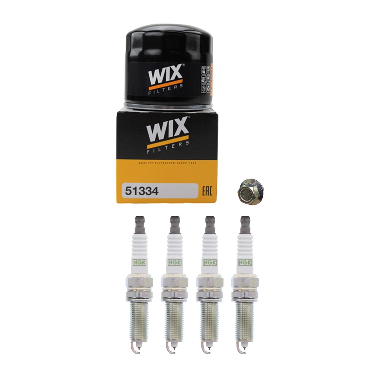 Wix Engine Oil Filter & NGK 4 G-Power Spark Plugs for Kia Rio 1.6L