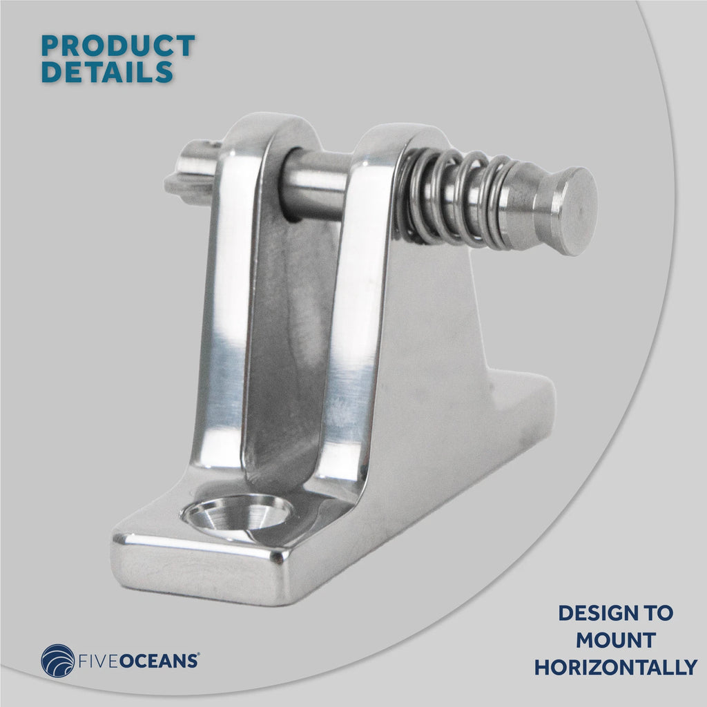 2X 90 Degree Deck Hinge w/Removable Pin for Bimini Top (Stainless Steel)