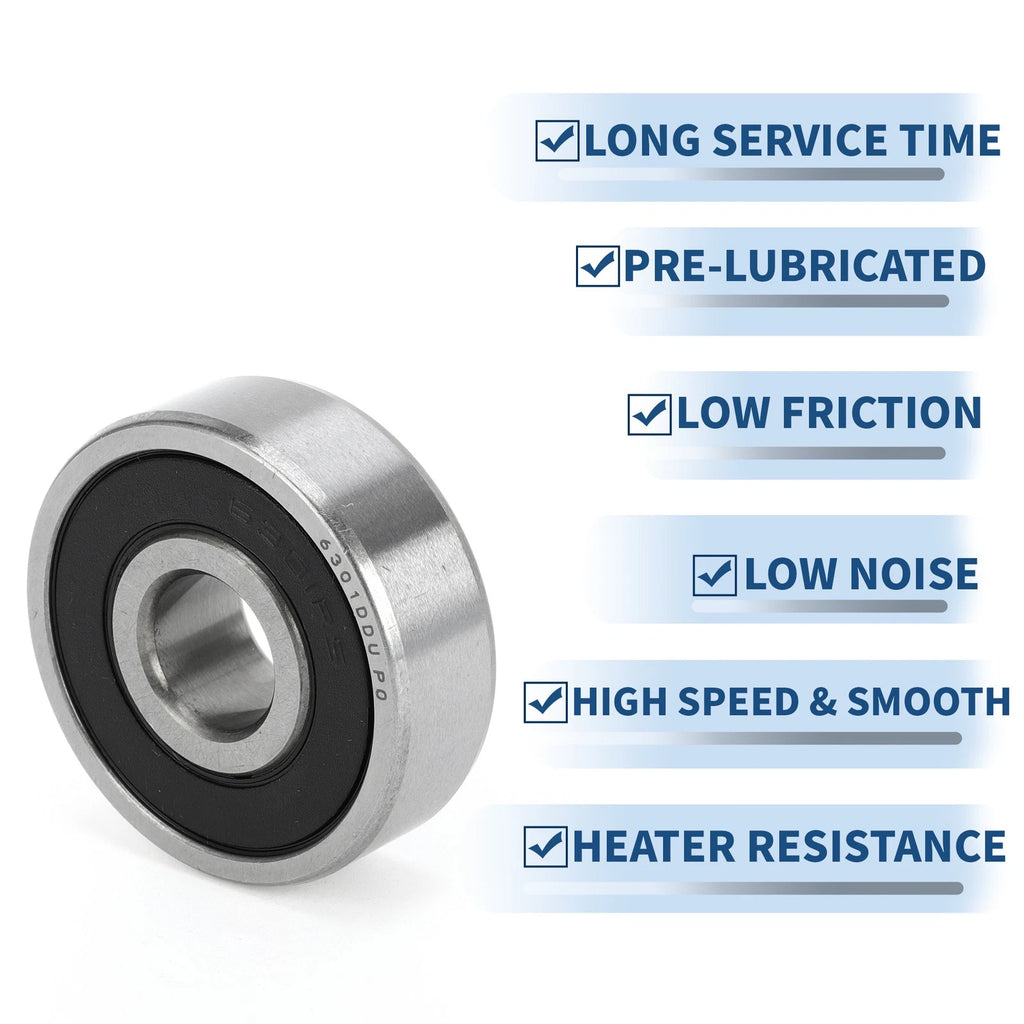 Deep Groove Ball Bearing 6301DDU for Scooter Skateboard (12x37x12mm)