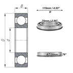 Deep Groove Ball Bearing 6015NR for Scooter Skateboard Wheel (P0 75x115x20mm)