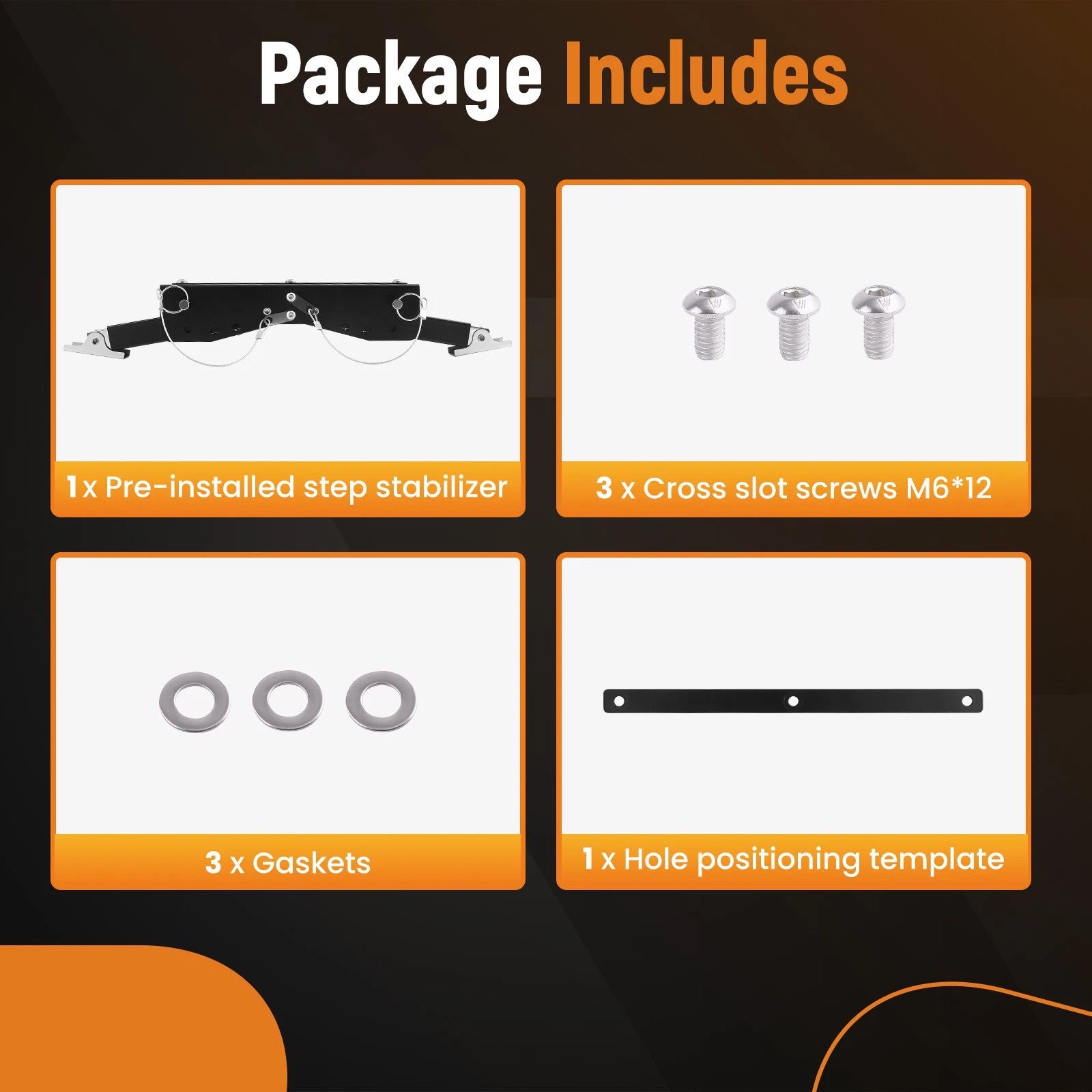 RV Step Stabilizer Kit for Travel Trailers and Motorhomes (2.8"-11.4")