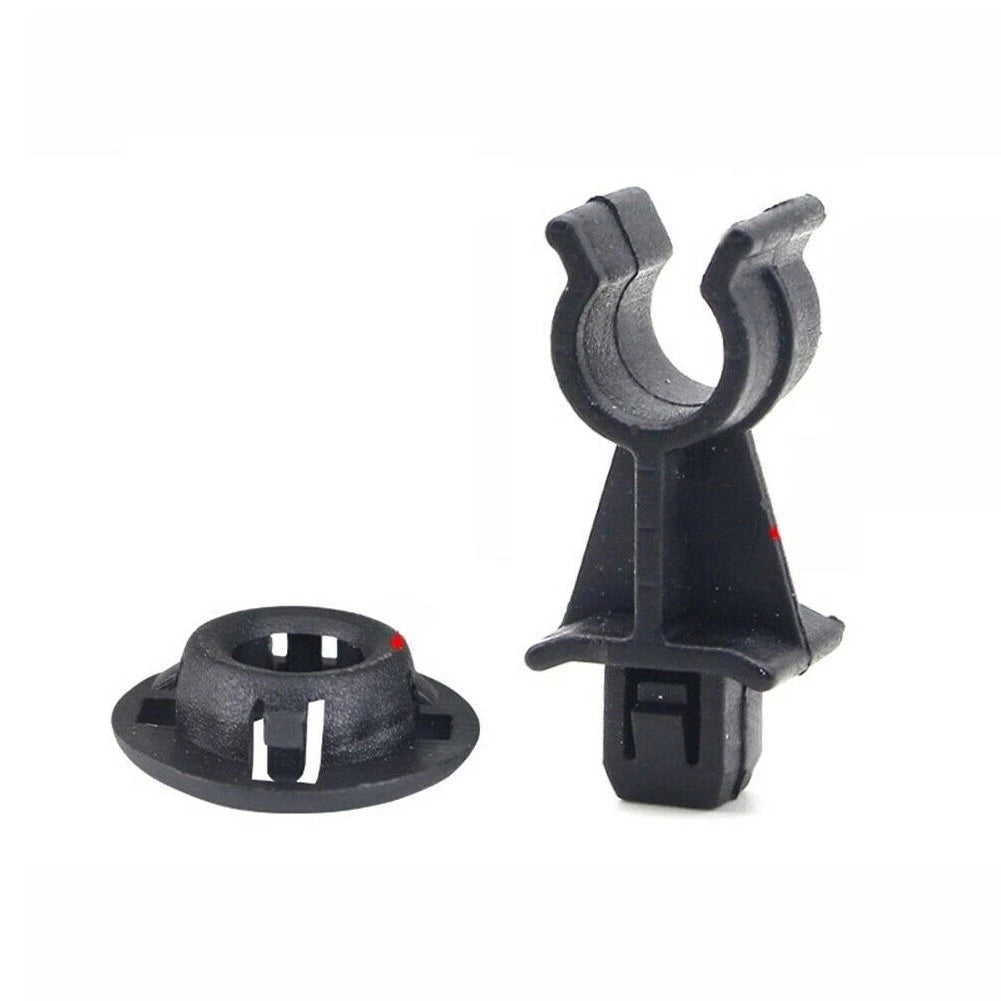 2X Black Plastic Hood Prop-Rod Support Clamp Grommet Clips for Nissan