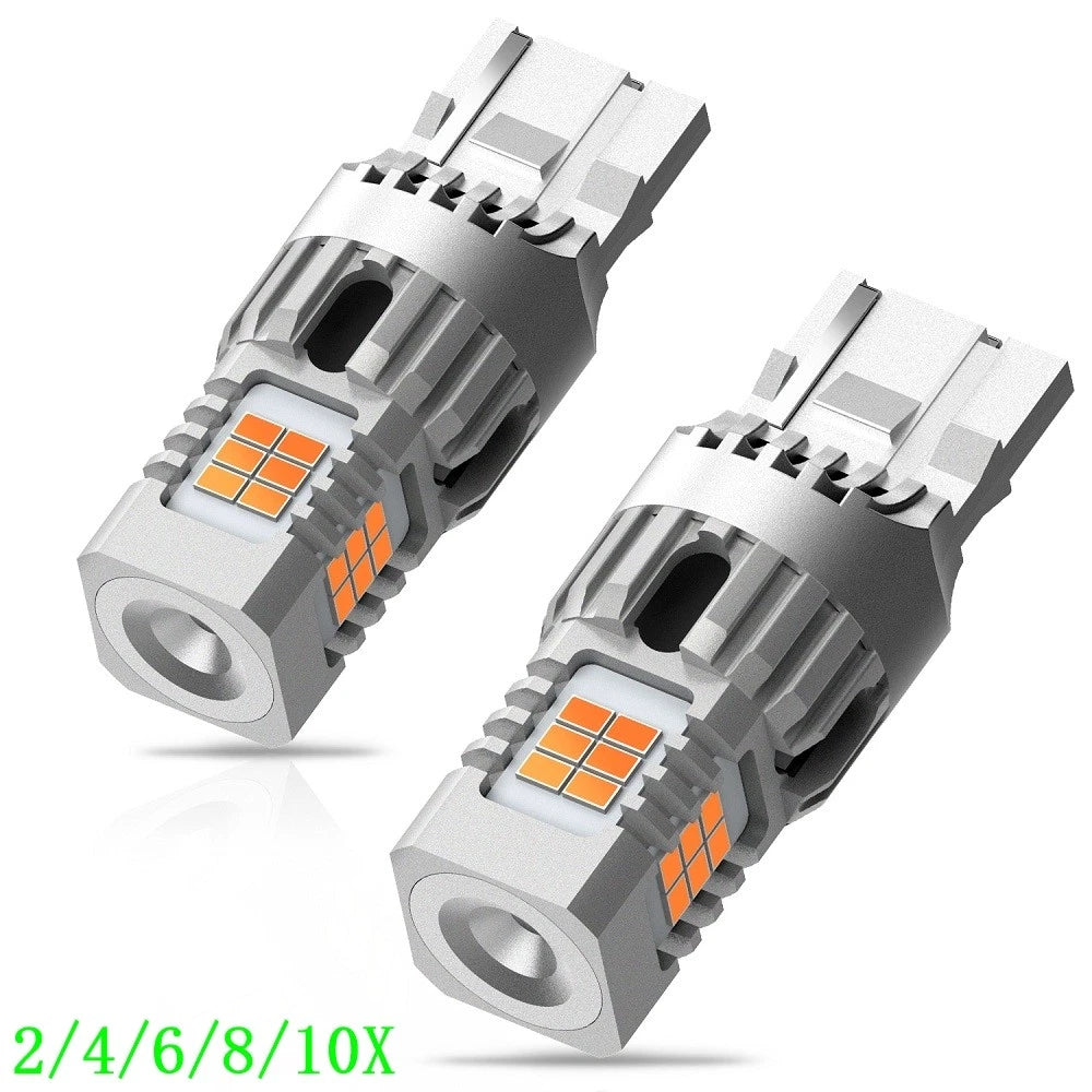 Set of 2 LED Amber Front Turn Signal Light Bulbs for Make Model