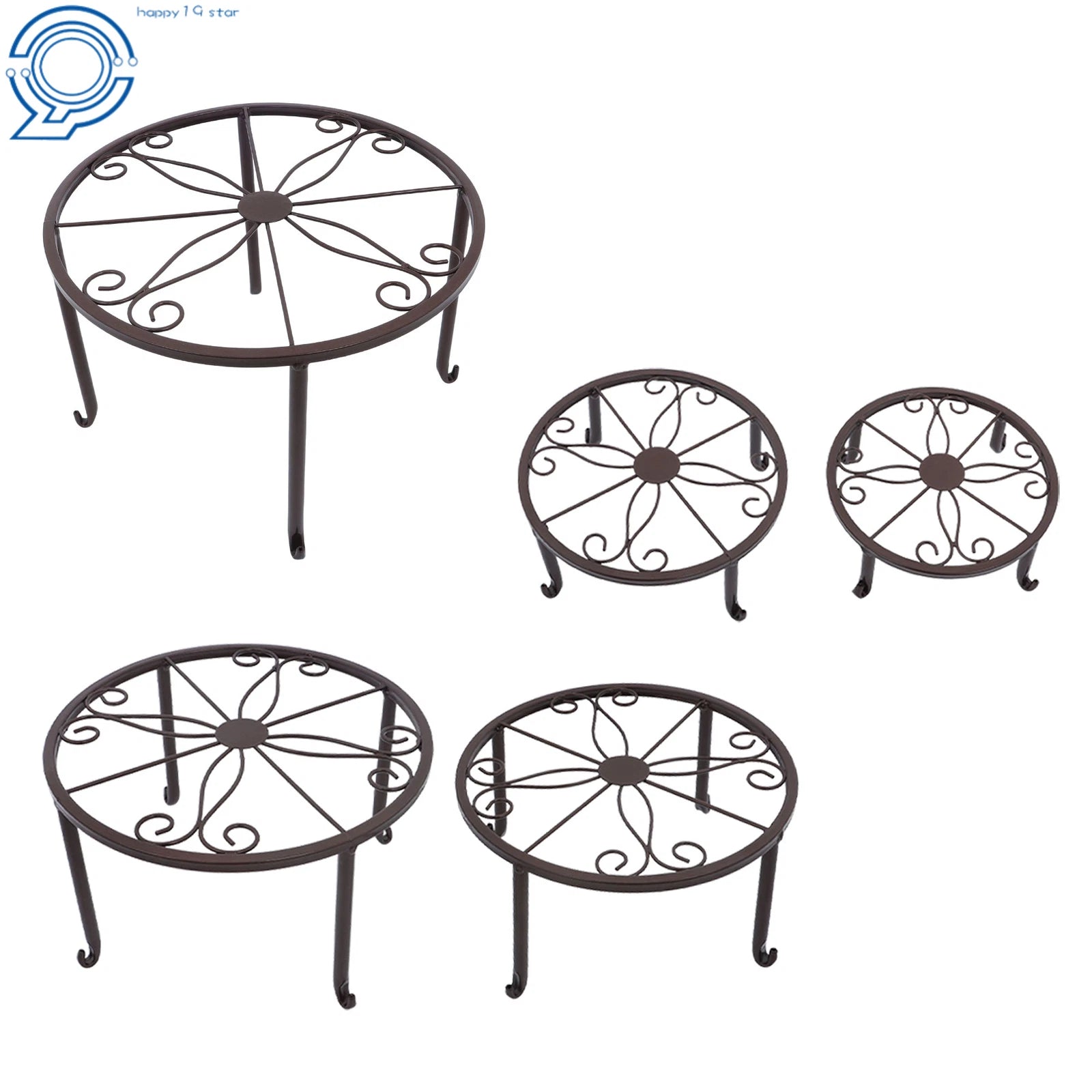 Set of 5 Heavy Duty Metal Plant Stands for Outdoor Indoor Use